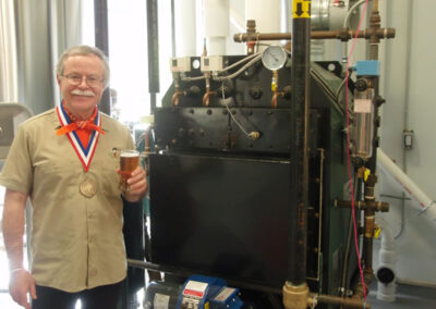 Hi-Fi Brewery's John Carothers with his gold medal Blue Danube beer.