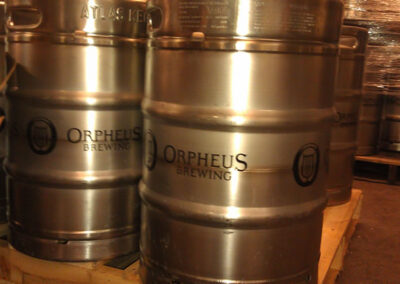 Beer kegs ready to be filled with artisan beer uniquely crafted for the southeast.