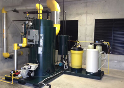 CT 35 boiler with water treatment skid